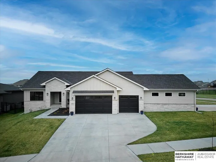 Ranch home with three-car garage