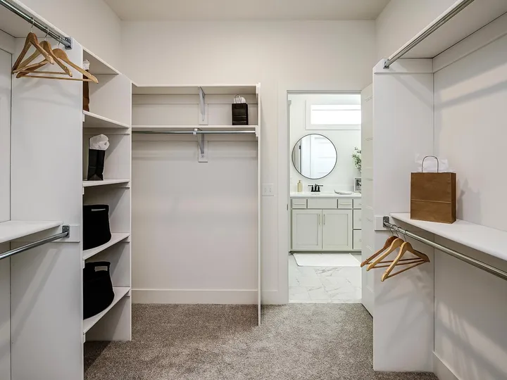 Walk-in closet with built-in shelving